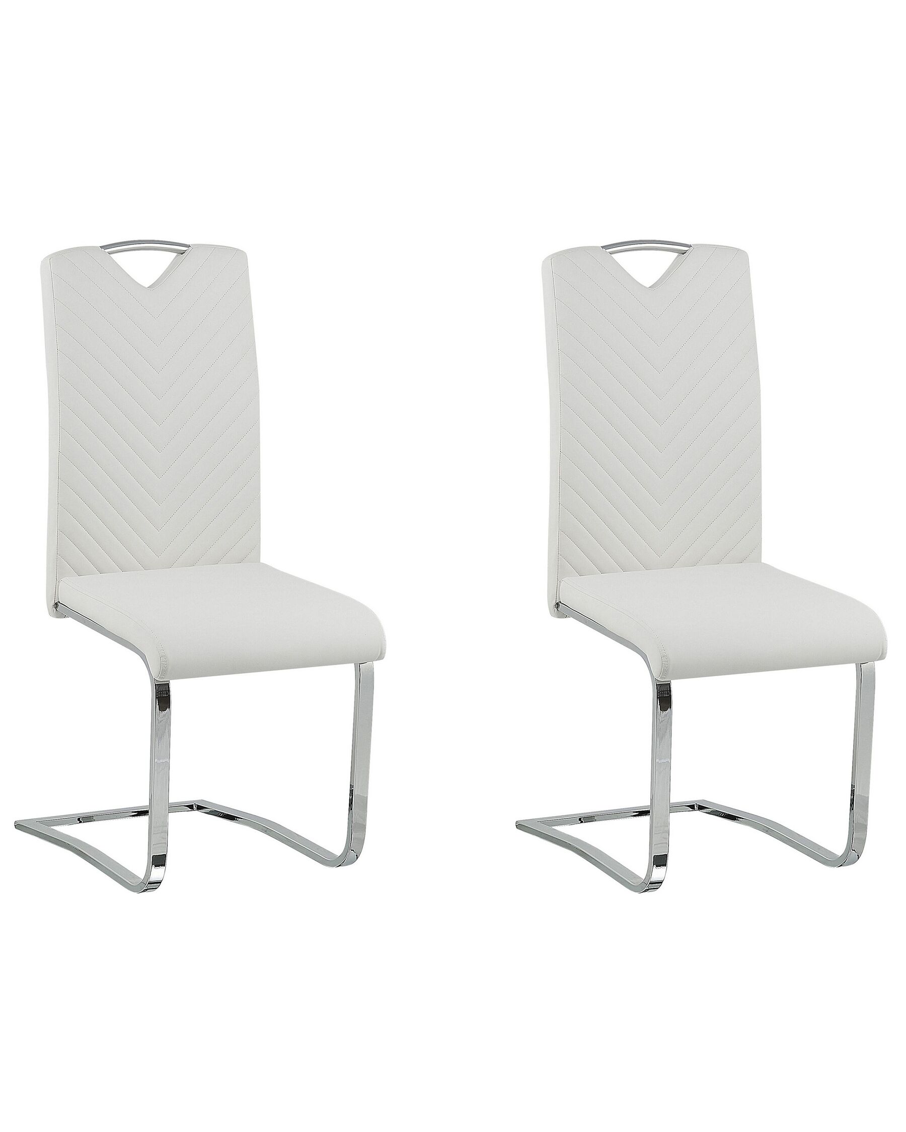 Sada 2 jídelních židlí z eko kůže bílé PICKNES_790000