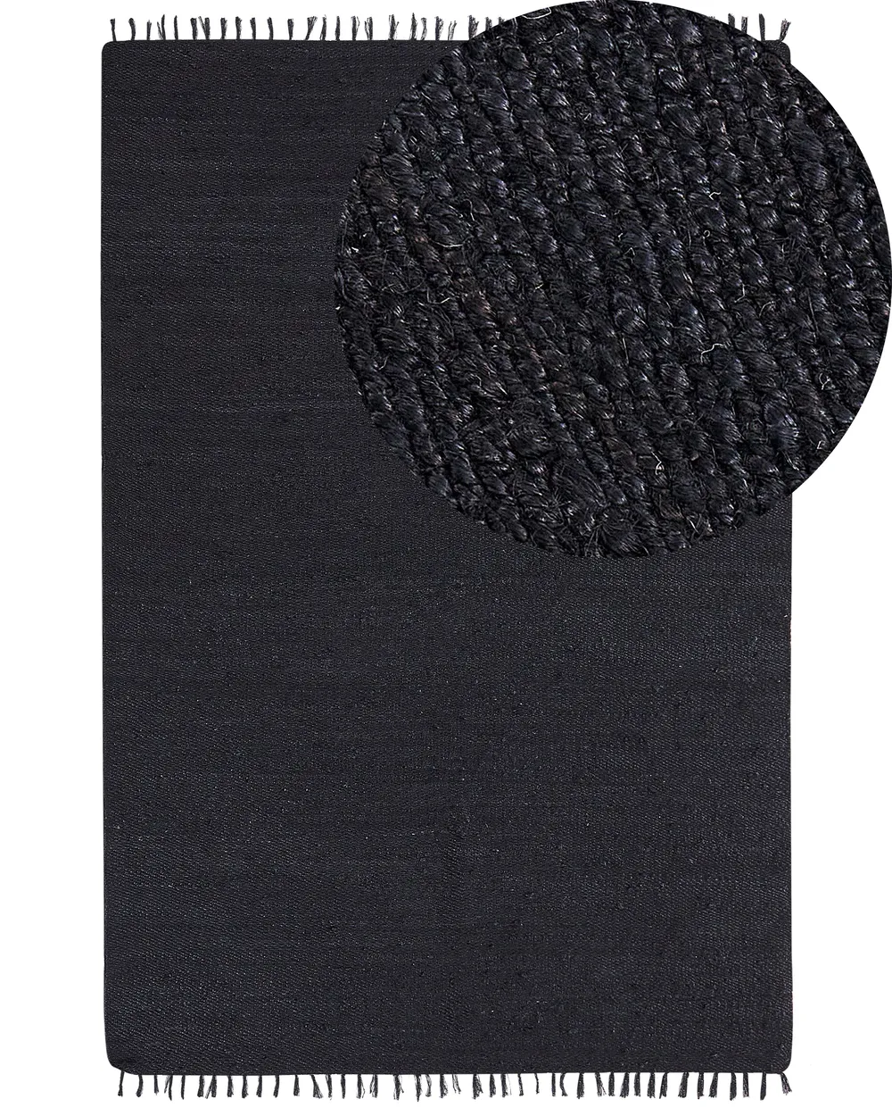 Rug SINANKOY Black 200 x 300 cm Jute