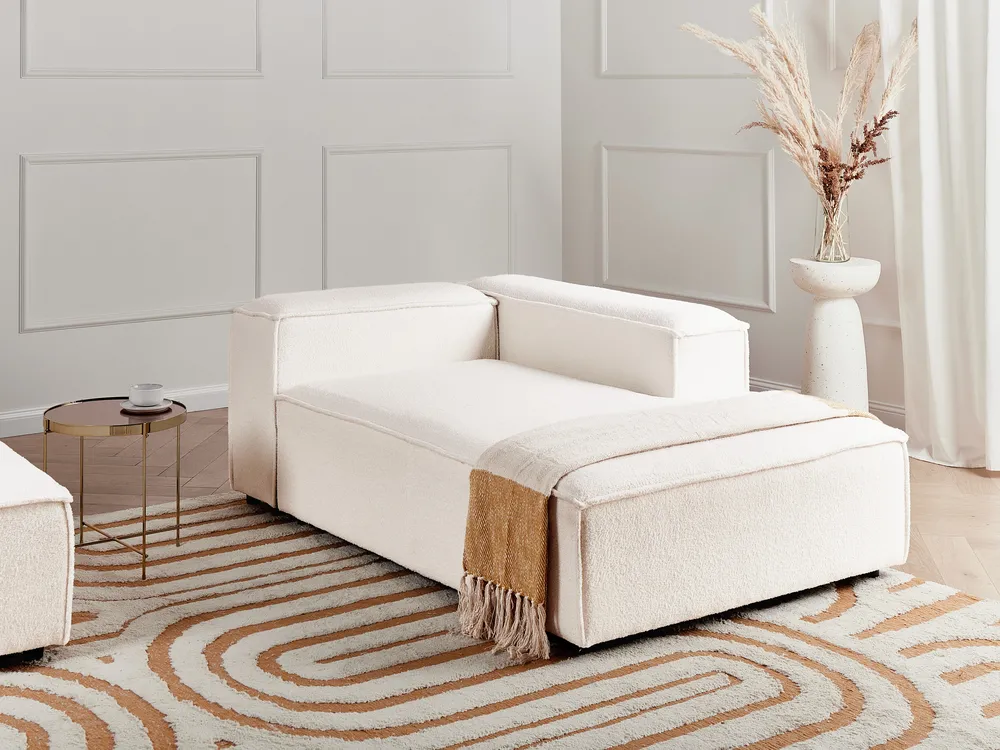 Left-Hand Chaise Longue ARDAL Boucle Off-White