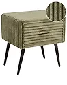 1 Drawer Bedside Table FLAYAT Corduroy Green