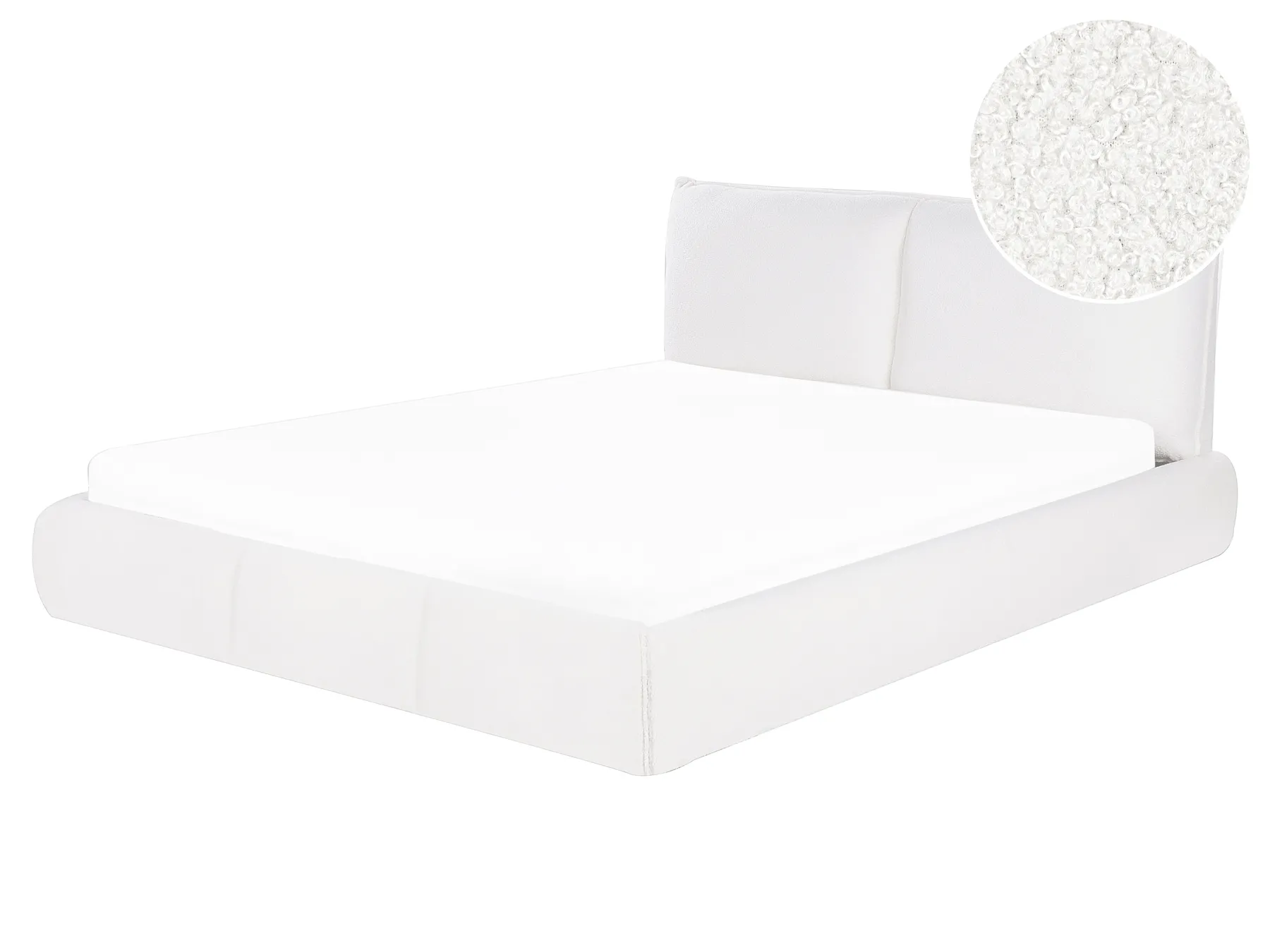 Bett mit Lattenrost Bouclé VINAY 160 x 200 cm Weiß_945818