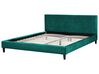 Łóżko welurowe 180 x 200 cm zielone FITOU_710095