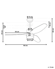 Ventilatore a soffitto con luce ANDERSON con telecomando LED Marrone chiaro_988770