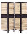 Wooden Folding 4 Panel Room Divider 170 x 164 cm Light Wood BRENNERBAD_874065