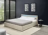 Ottoman Bed with LED ARMELLE Fabric Beige 180 x 200 cm (EU Super King)