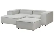 Modular Corner Sofa 2 Seater ARDAL with Ottoman Fabric Light Grey Right Hand_949565