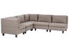 5-Seater Right Hand Modular Corner Sofa Brown UNSTAD_924937