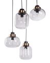 4 Light Glass Pendant Lamp Light Grey ZAYANDE_934768