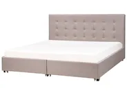 Bed with Storage Drawers LA ROCHELLE Fabric Light Grey 180 x 200 cm (EU Super King)_745673
