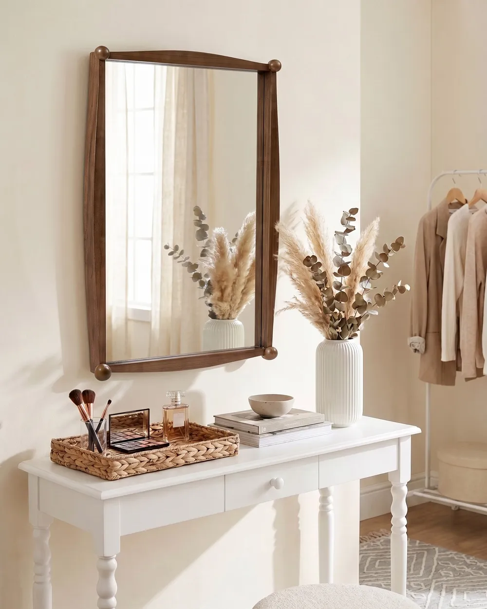 Wall Mirror TORTERON 61 cm 91 cm Paulownia Wood Brown