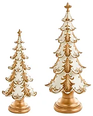 Set di 2 decorazioni natalizie HEISKA 30/42 cm Albero di Natale Oro_1175602