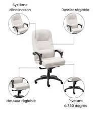 Fauteuil de bureau MAGNUS Lin Beige clair_1063031