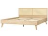 Łóżko rattanowe 180 x 200 cm jasne drewno MONPAZIER_863395