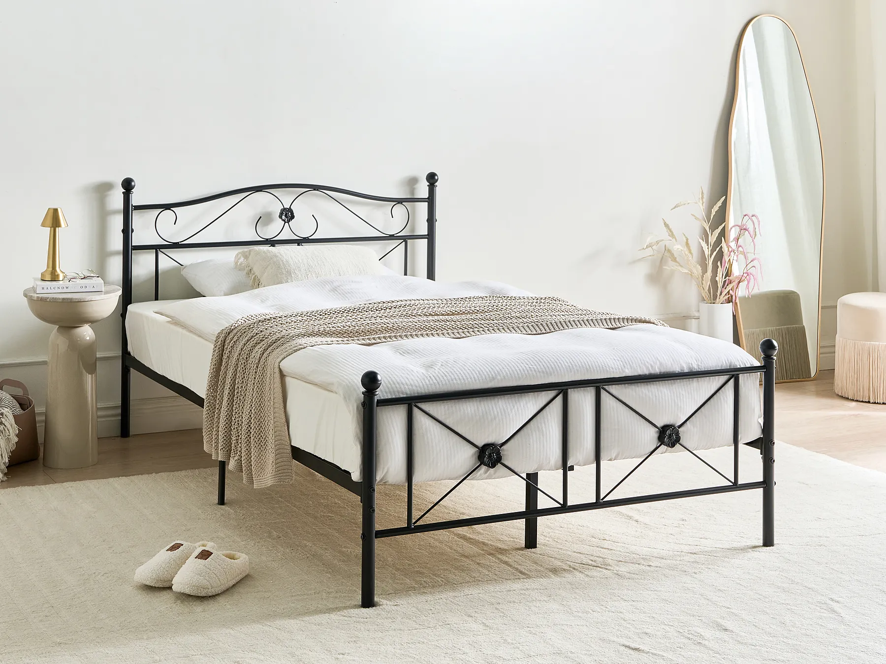 Bed Metal RODEZ 120 x 200 cm (EU Small Double) Black_1026508