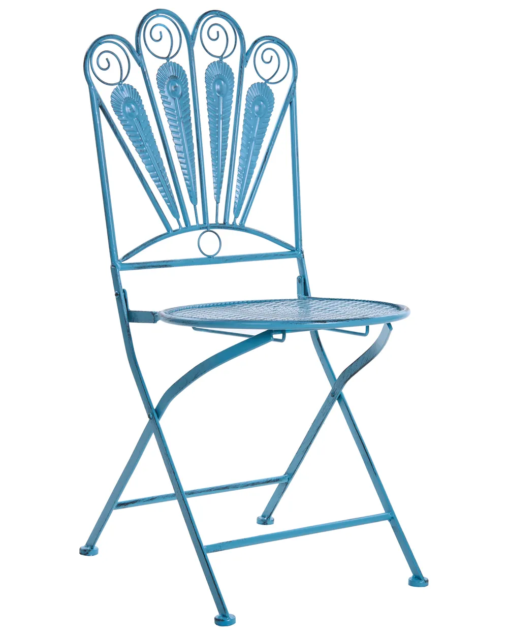 Set di 2 sedie da giardino PAVIA Pieghevole Metallo Blu_1046240