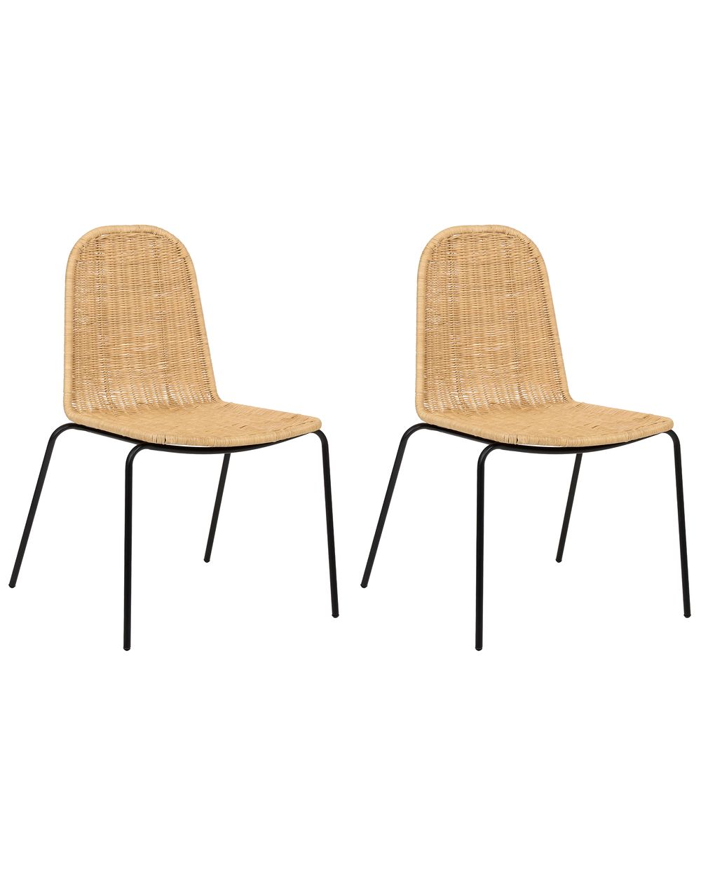Set van 2 eetkamerstoelen ROXTON Rotan Natuurlijk
