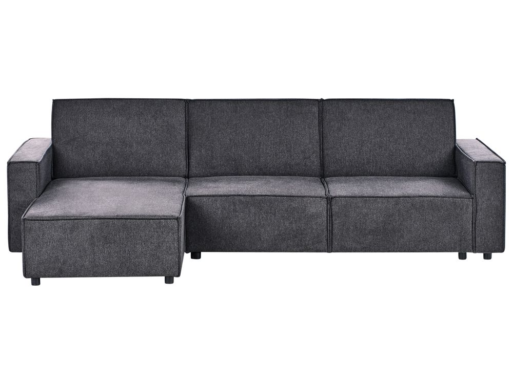 Eckschlafsofa ROMEDAL II Stoff Graphitgrau rechtsseitig