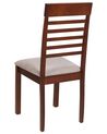 Set of 2 Wooden Dining Chairs Dark Wood and Taupe ORTLEY_926601