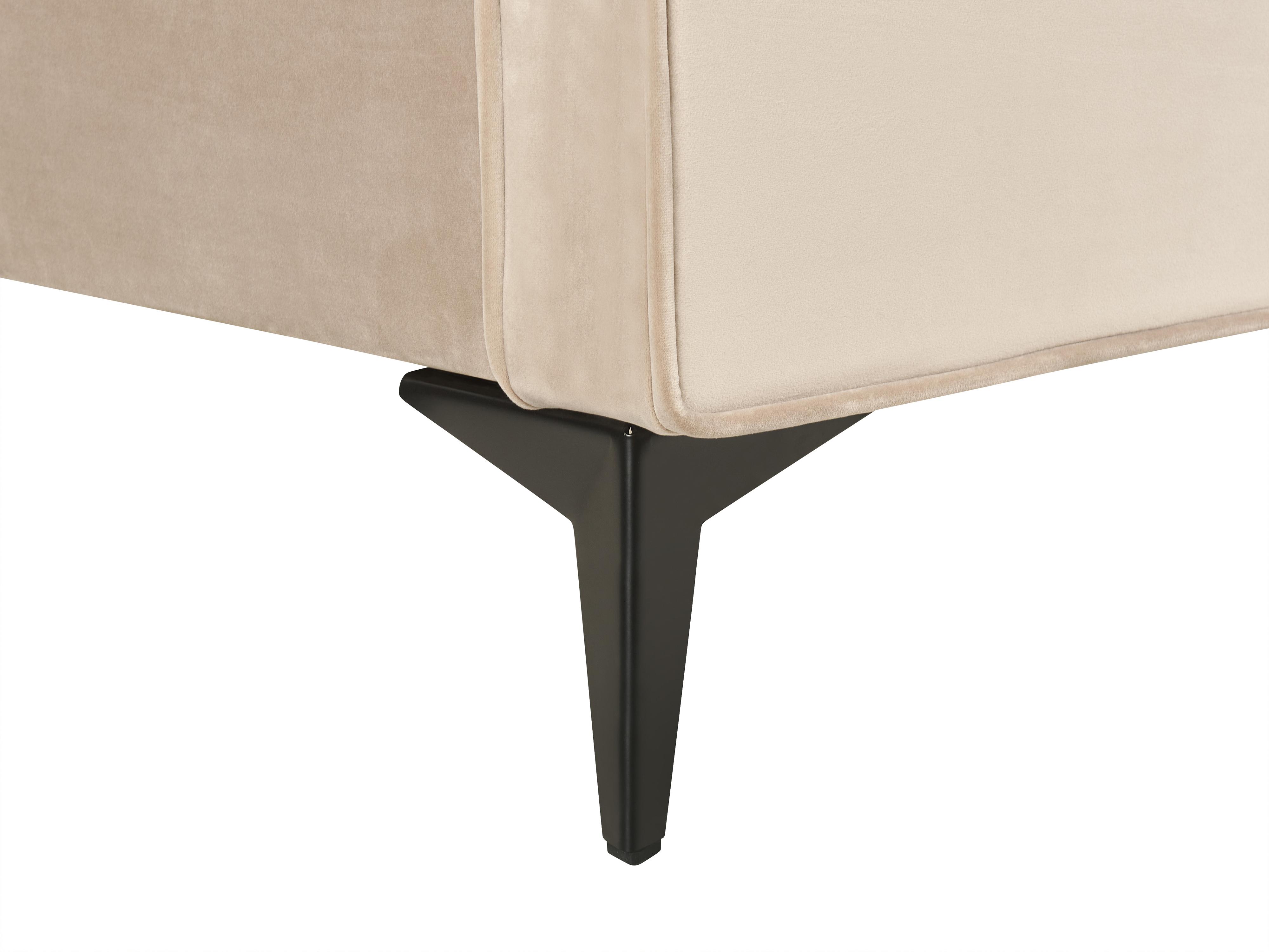 Lit avec sommier Velours VALOGNES 160 x 200 cm Taupe_876700