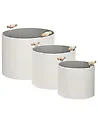 Set of 3 Baskets ARAM Faux Leather Off-White