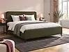 Cama Bouclé VALOGNES 180 x 200 cm Verde oscuro