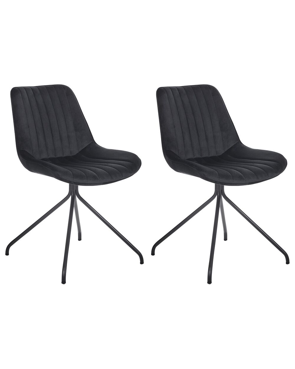 Set of 2 Dining Chairs NAVASOTA Velvet Black