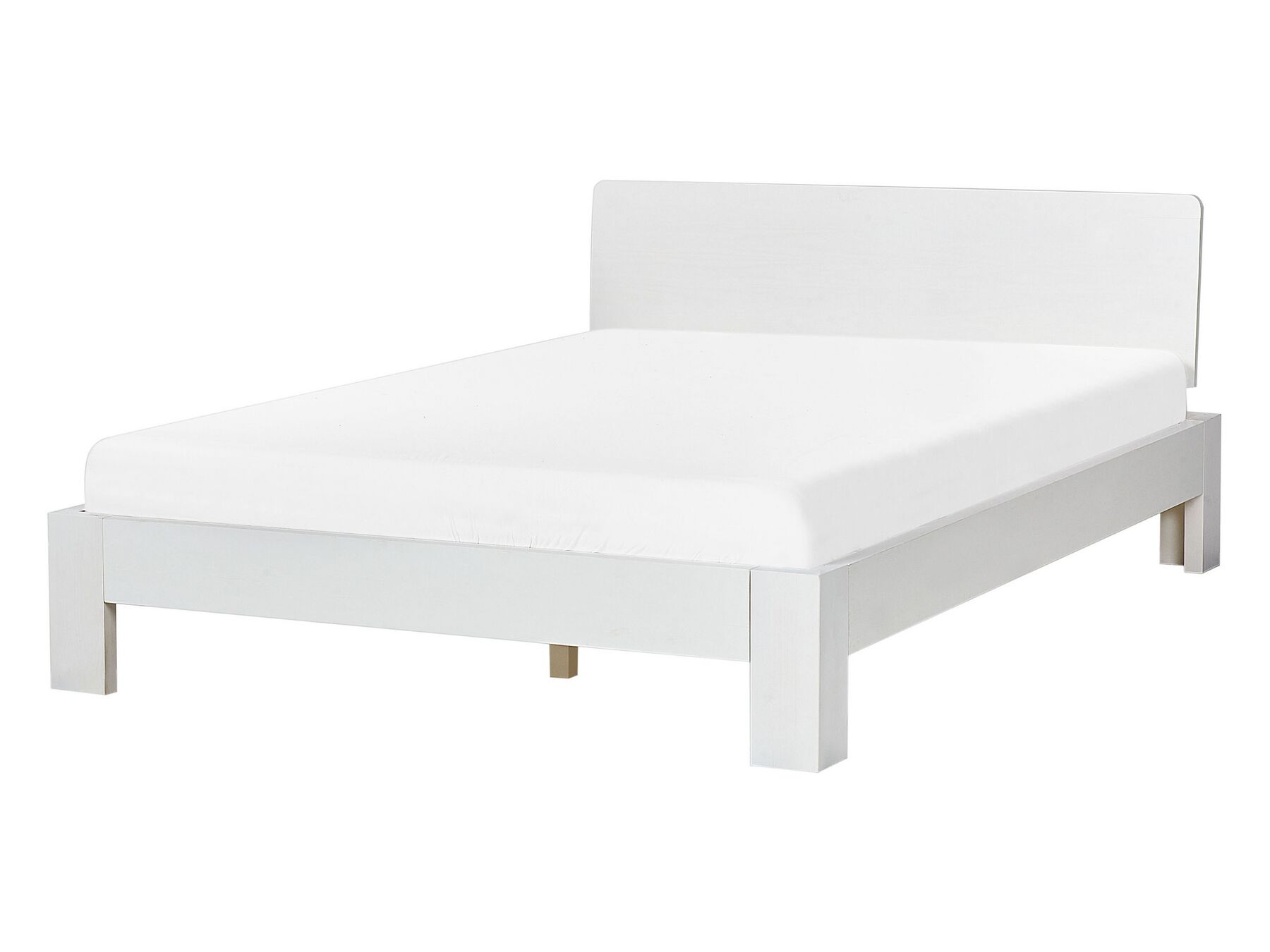 Łóżko drewniane 140 x 200 cm białe ROYAN_925889