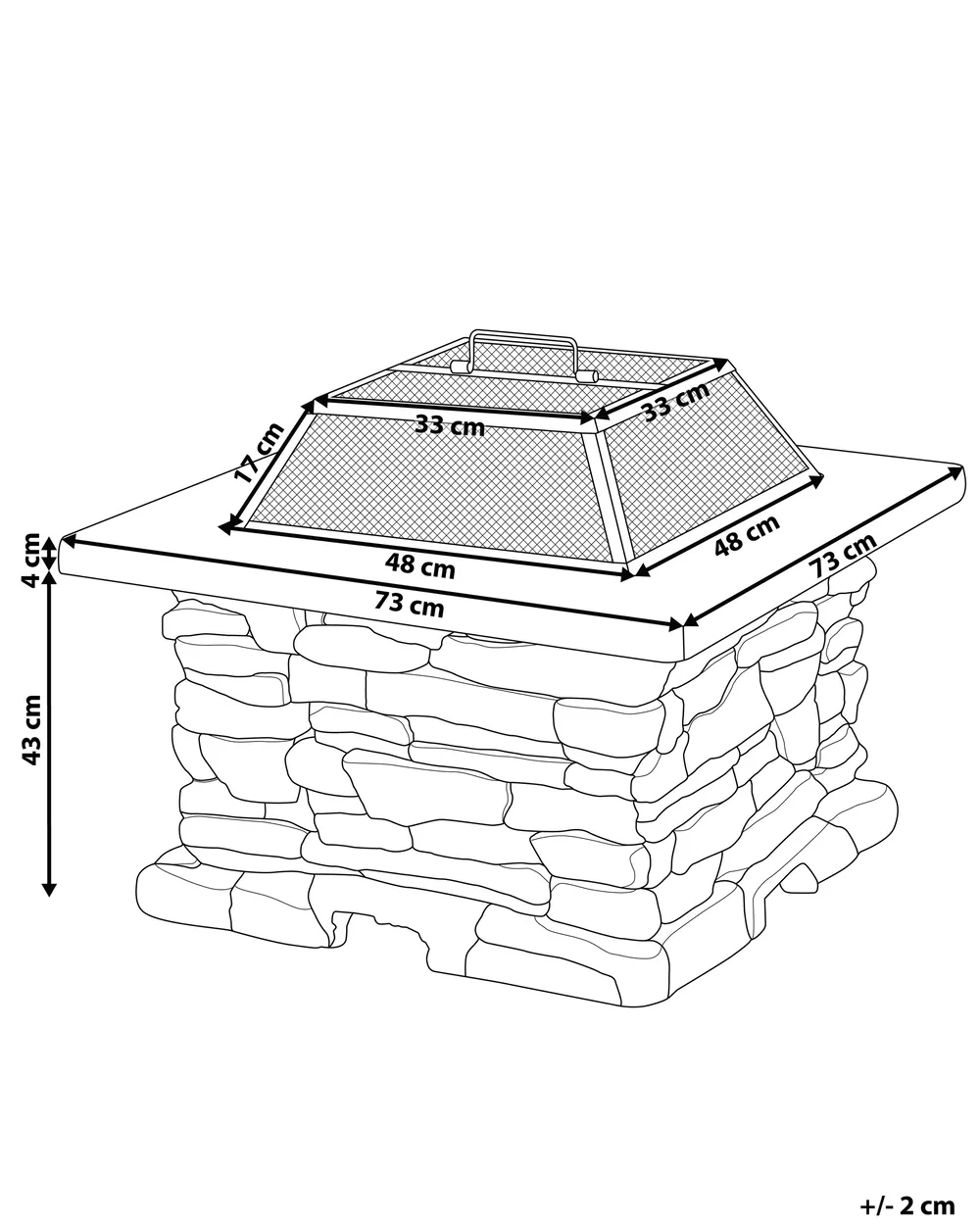 Grill Fire Pit KELUD Concrete Grey_764428