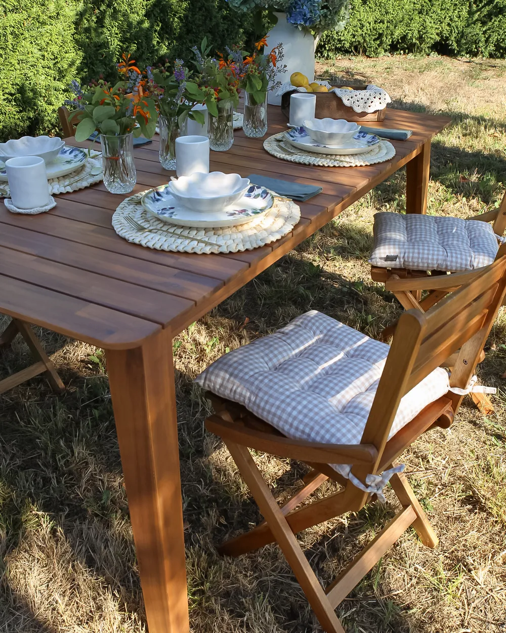 Garden Dining Table FORNELLI 180 cm 90 cm Acacia Wood Brown