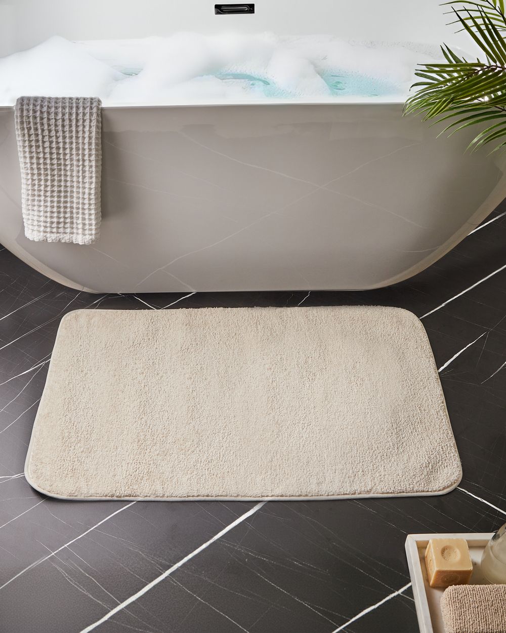 Tapete casa de banho URLANA Branco creme 60 x 90 cm Microfibra