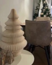 Dekoracja świąteczna Lampa stołowa DREVJA 51 cm Choinka Beżowy_1051720