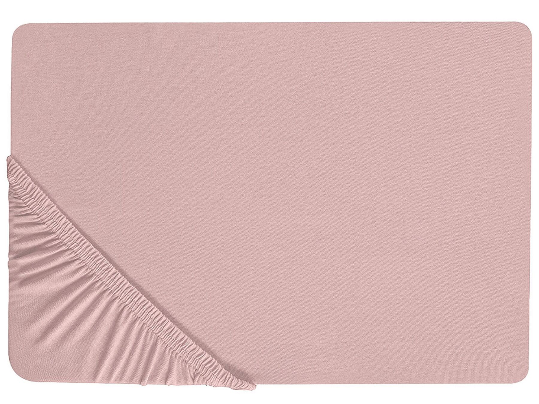 Cotton Fitted Sheet 160 x 200 cm Pink HOFUF_815909