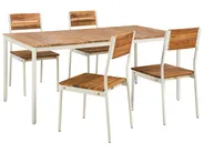 Garden Dining Set 4 Seater GIOVINAZZO Acacia Wood Brown_1125267