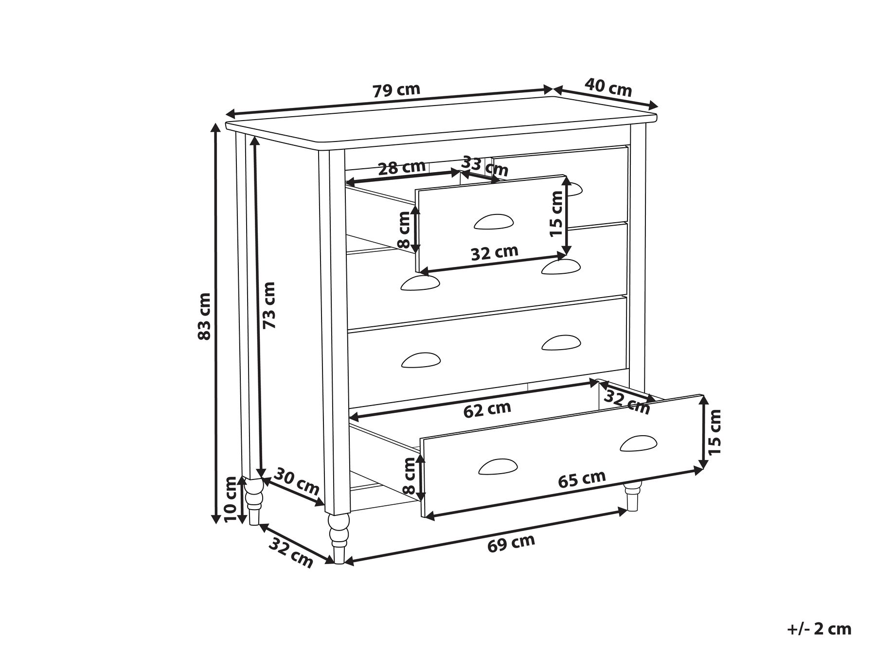 Pine Wood 5 Drawer Chest Black SHILLINGTON_966227