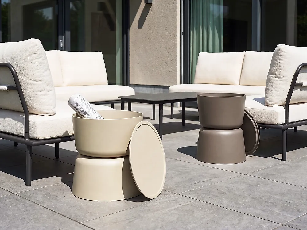 Set of 2 Side Tables ATACAMA 32/40 cm 32/40 cm Brown Beige_1172076
