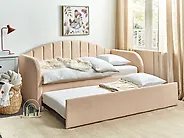 Trundle Bed Boucle EYBURIE 90 x 200 cm (EU Single) Peach Pink_1185087