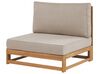 Lounge Set zertifiziertes Holz hellbraun 4-Sitzer rechtsseitig modular Auflagen taupe TIMOR II_837947