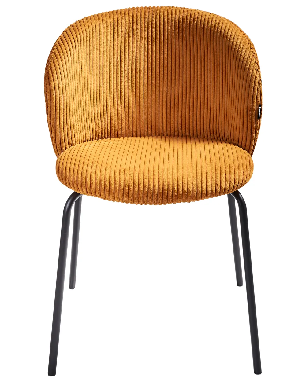Set of 2 Dining Chairs MILES Corduroy Orange_962609