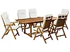 Garden Dining Set 6 Seater JAVA PREMIUM Acacia Wood Off-White