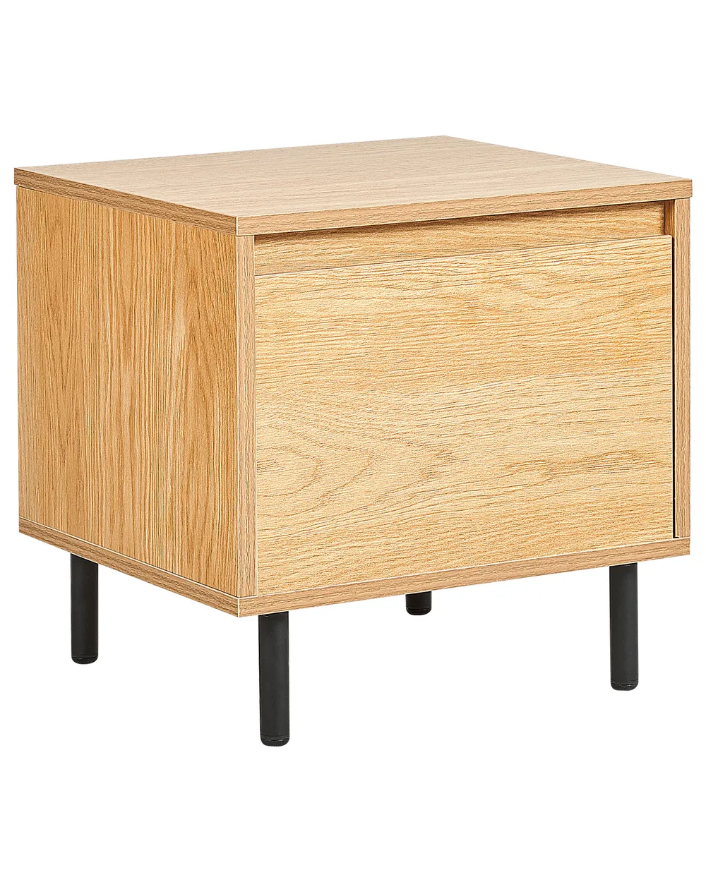1 Drawer Bedside Table NIKEA Light Brown | Beliani.co.uk