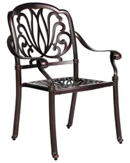 Set di 4 sedie da giardino con cuscini ANCONA Metallo Marrone scuro_765483