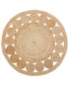 Round Area Rug Braided ø 120 cm Beige AHLAT_756610