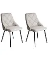 Set of 2 Dining Chairs VALERIE Faux Leather Light Grey