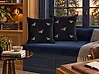 Dekokissen 2er Set TALINUM 45 x 45 cm Samtstoff Schwarz Tiermuster