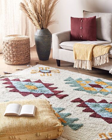 Cotton Area Rug 140 x 200 cm Multicolour DUZCE