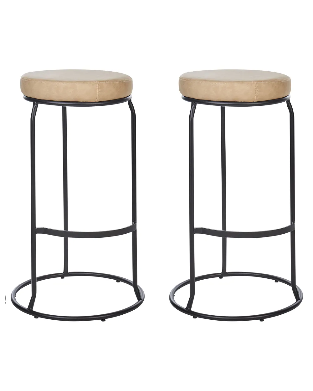 Set di 2 sgabelli da bar MILROY Pelle sintetica Beige_913990