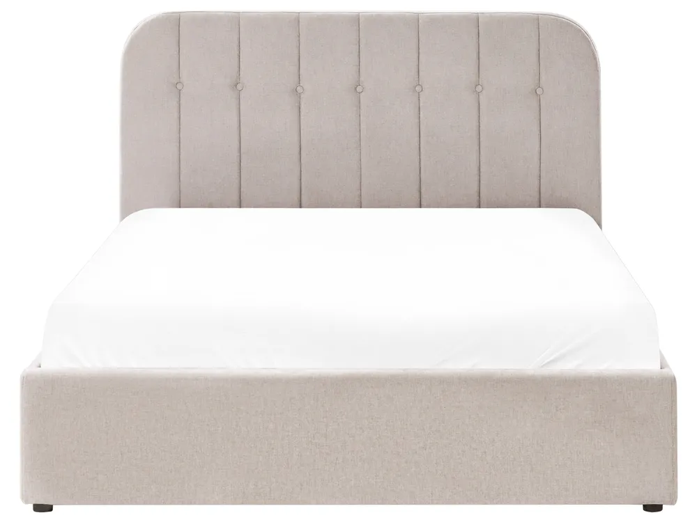 Sommier com arrumação CHALLANS Chenille Taupe 140 x 200 cm_1023041