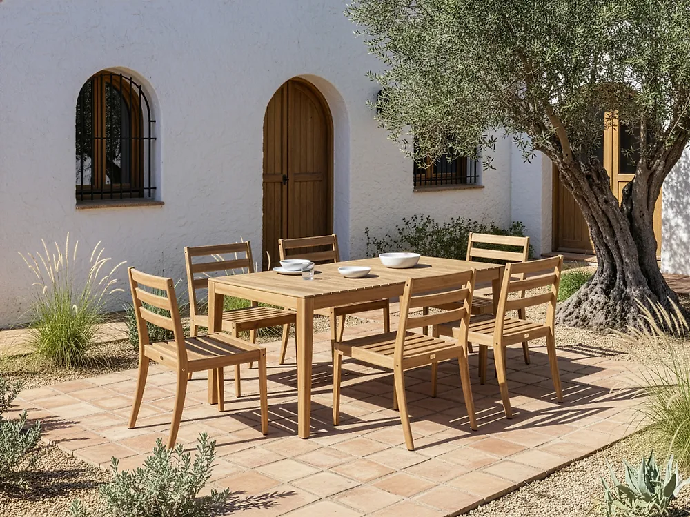 Tavolino Quadrato In Legno Di Acacia Massiccio Per Esterno, Dimensioni 50x50x50h Cm, Resistente Alle Intemperie, Per Giardino, Bar, Ristorante