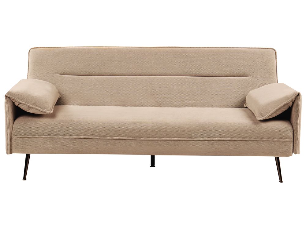 Schlafsofa 3-Sitzer VAYLA Stoff Hellbraun