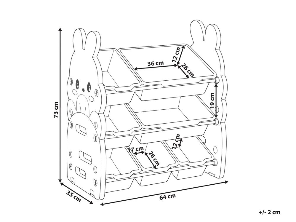 Toy Storage Organiser TOKO Rabbit 73 cm Beige_1123973